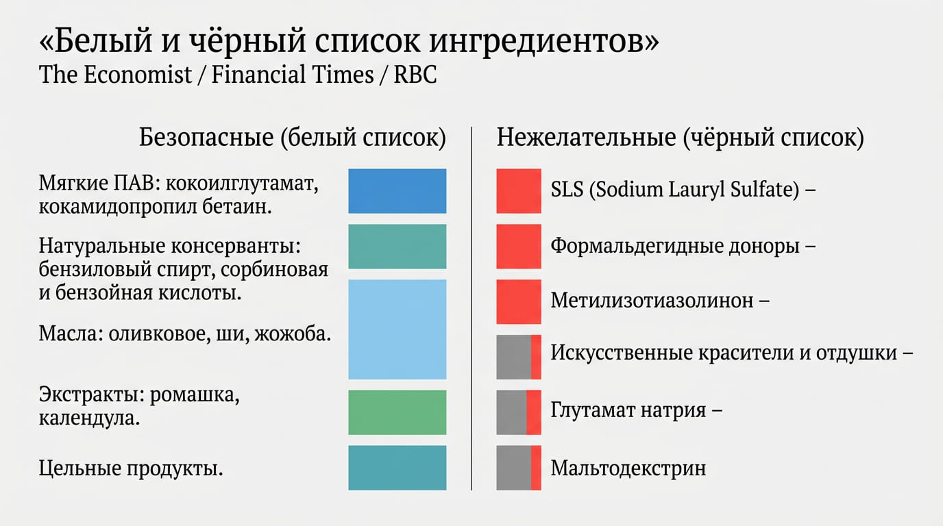 белый и черный список ингредиентов